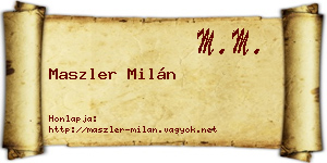 Maszler Milán névjegykártya
