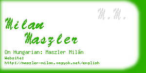 milan maszler business card