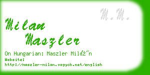 milan maszler business card